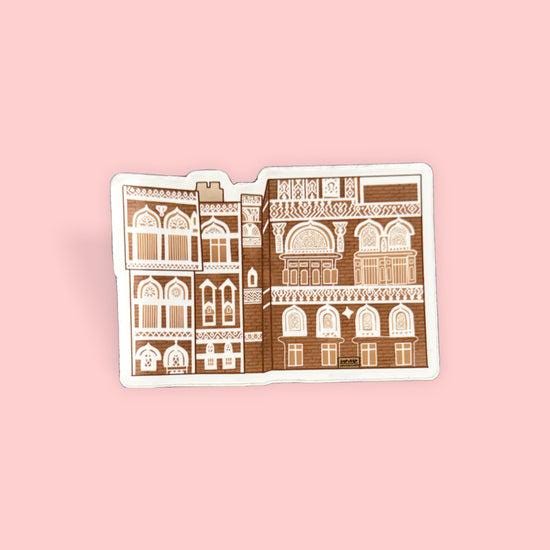 Yemen Architecture Sticker