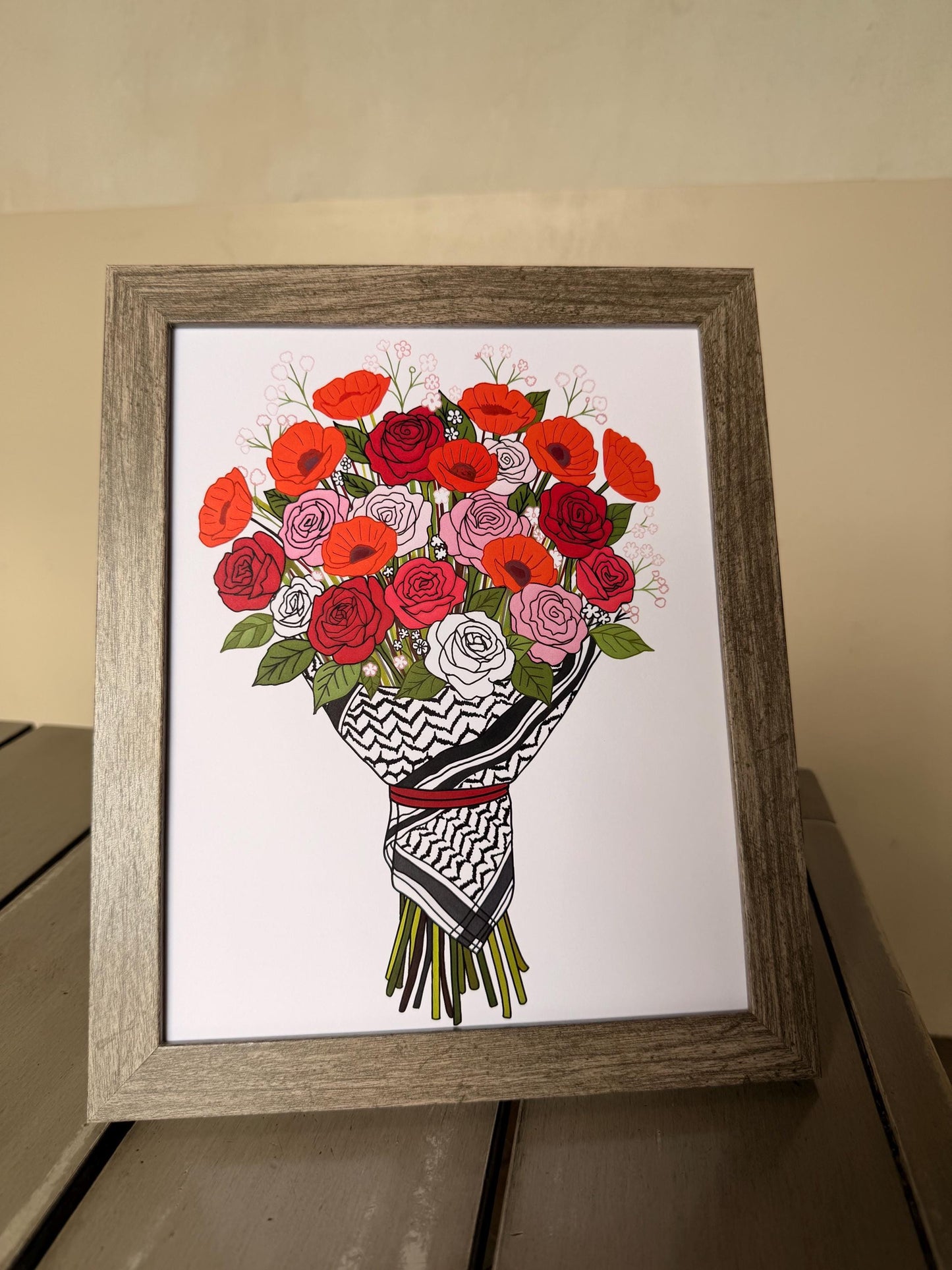 Keffiyeh Bouquet Art Print (unframed)