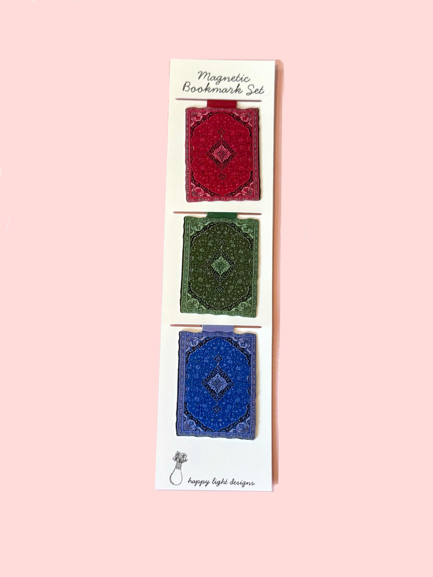 Set of 3 Magnetic Middle Eastern Rug Bookmark