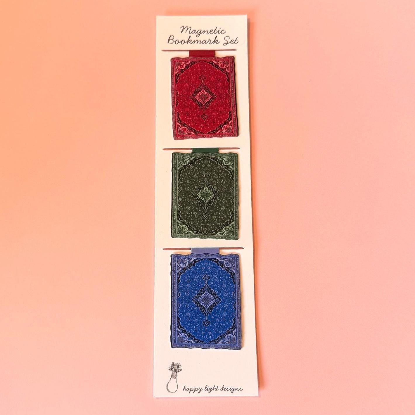 Set of 3 Magnetic Middle Eastern Rug Bookmark