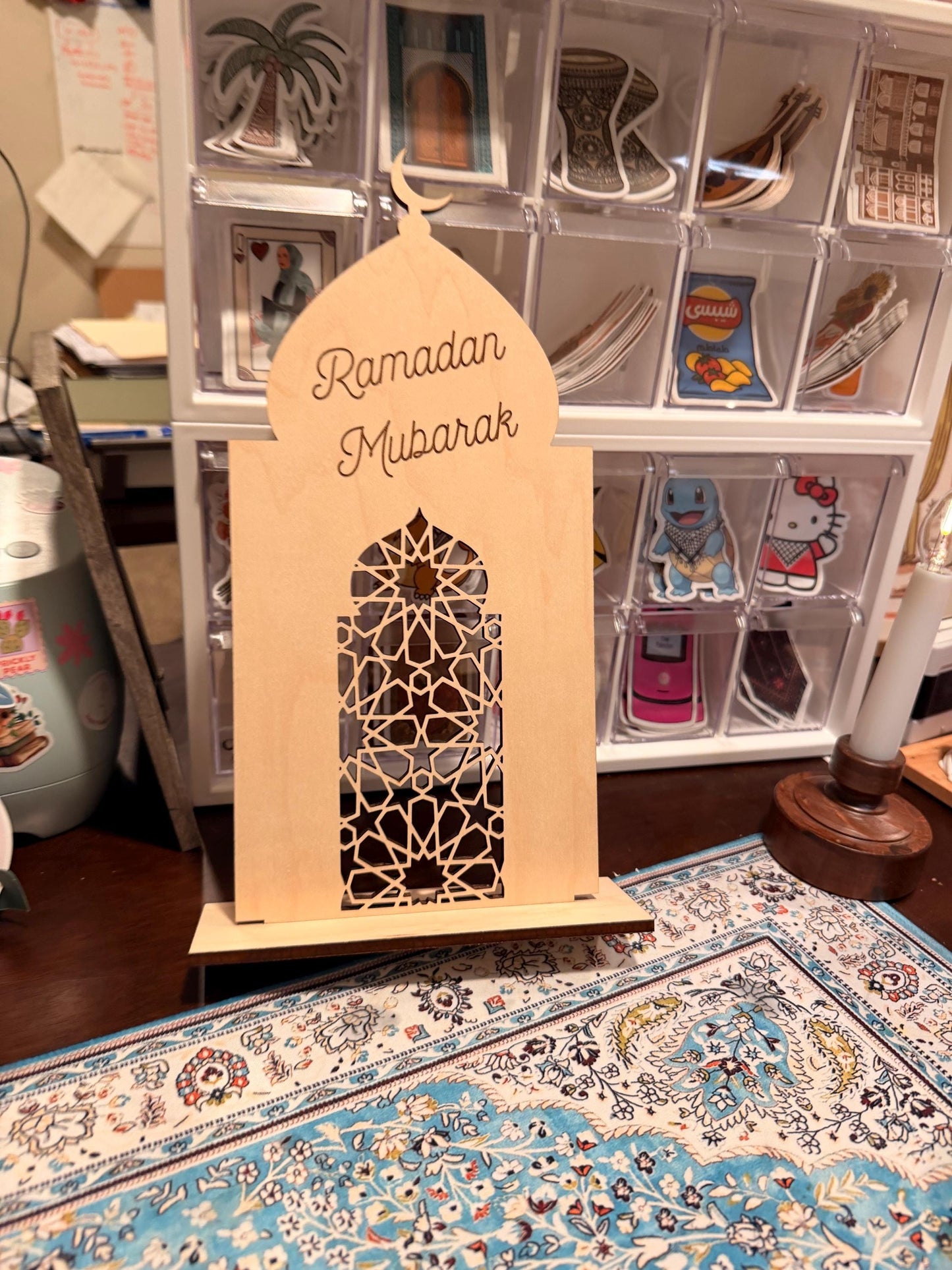 Ramadan Wooden Lantern Table Decor