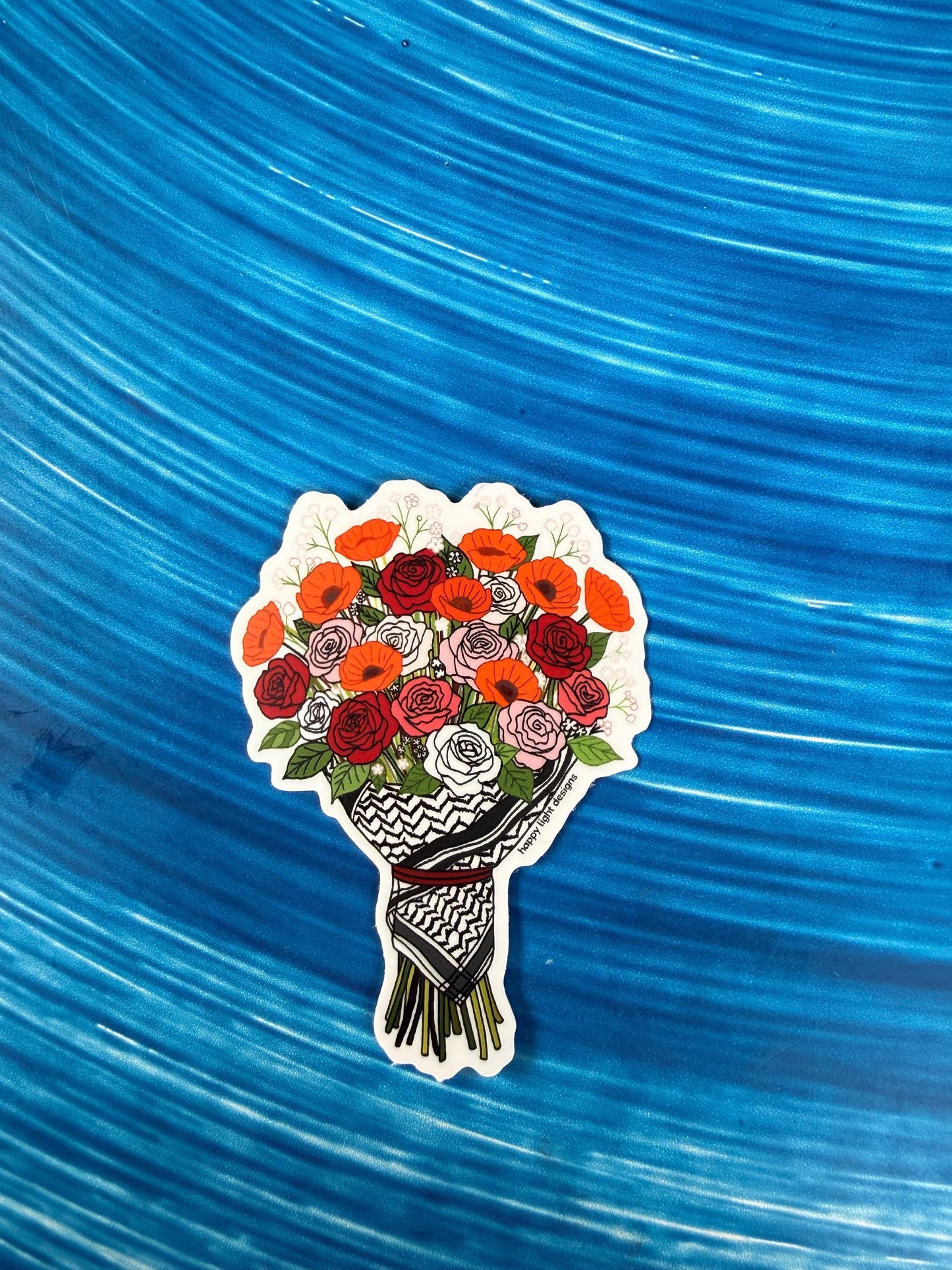 Keffiyeh Flower Bouquet Magnet: Palestinian Pattern