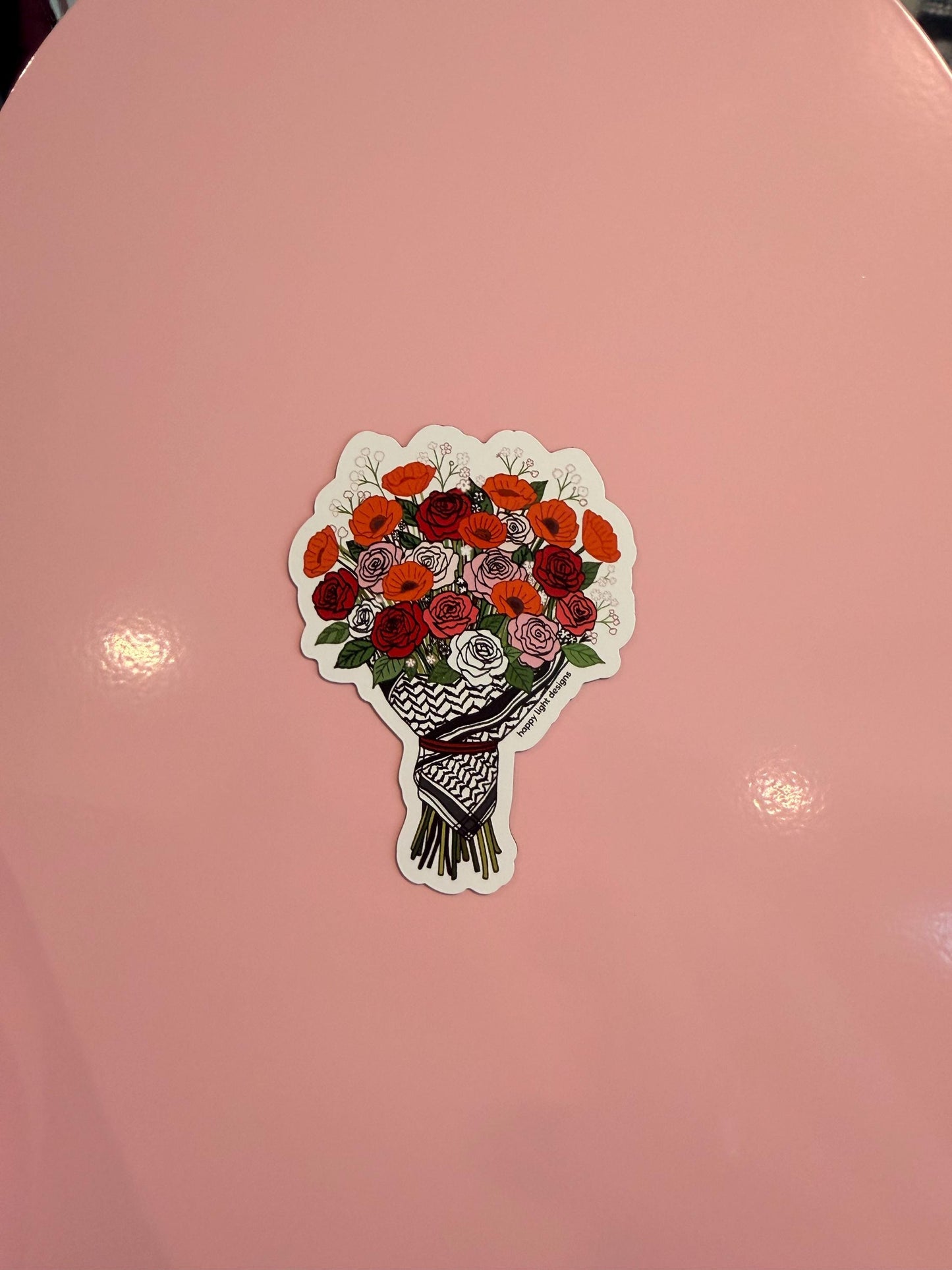 Keffiyeh Flower Bouquet Magnet: Palestinian Pattern