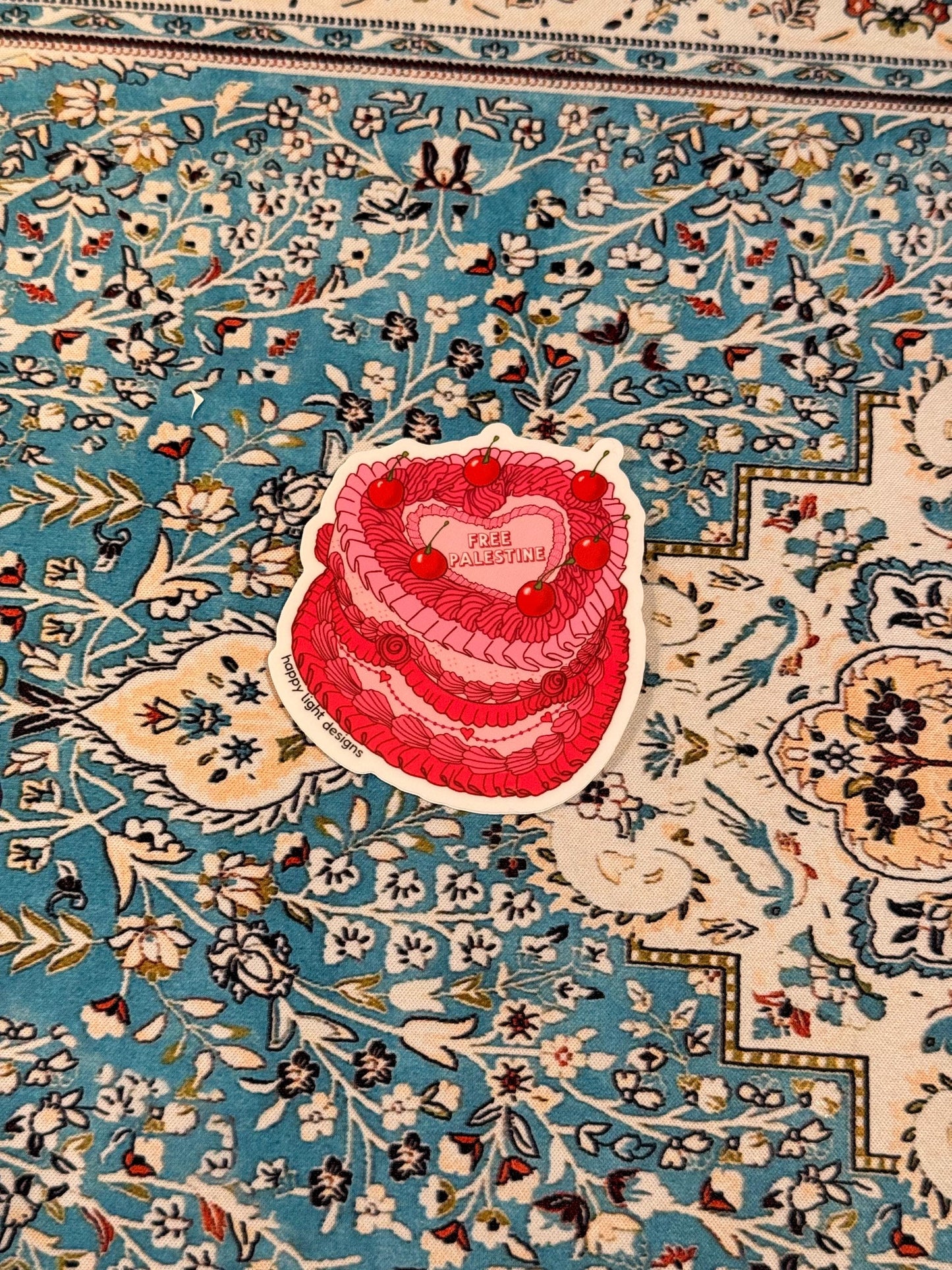 Free Palestine Cake Vinyl Sticker