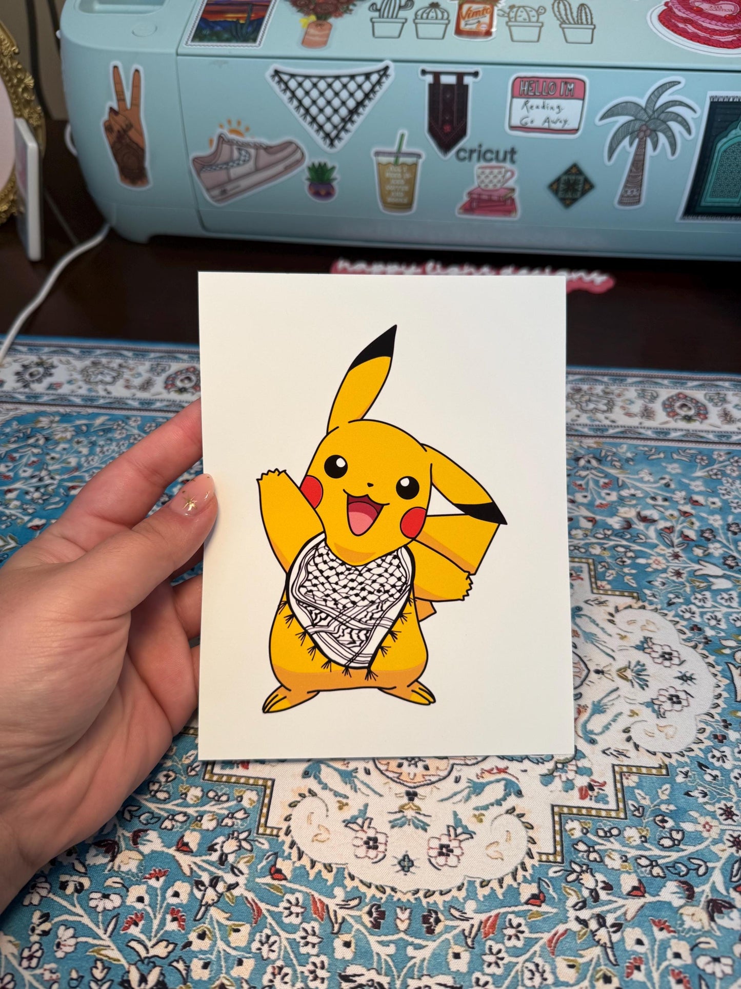 Keffiyeh Pikachu Art Print (unframed)