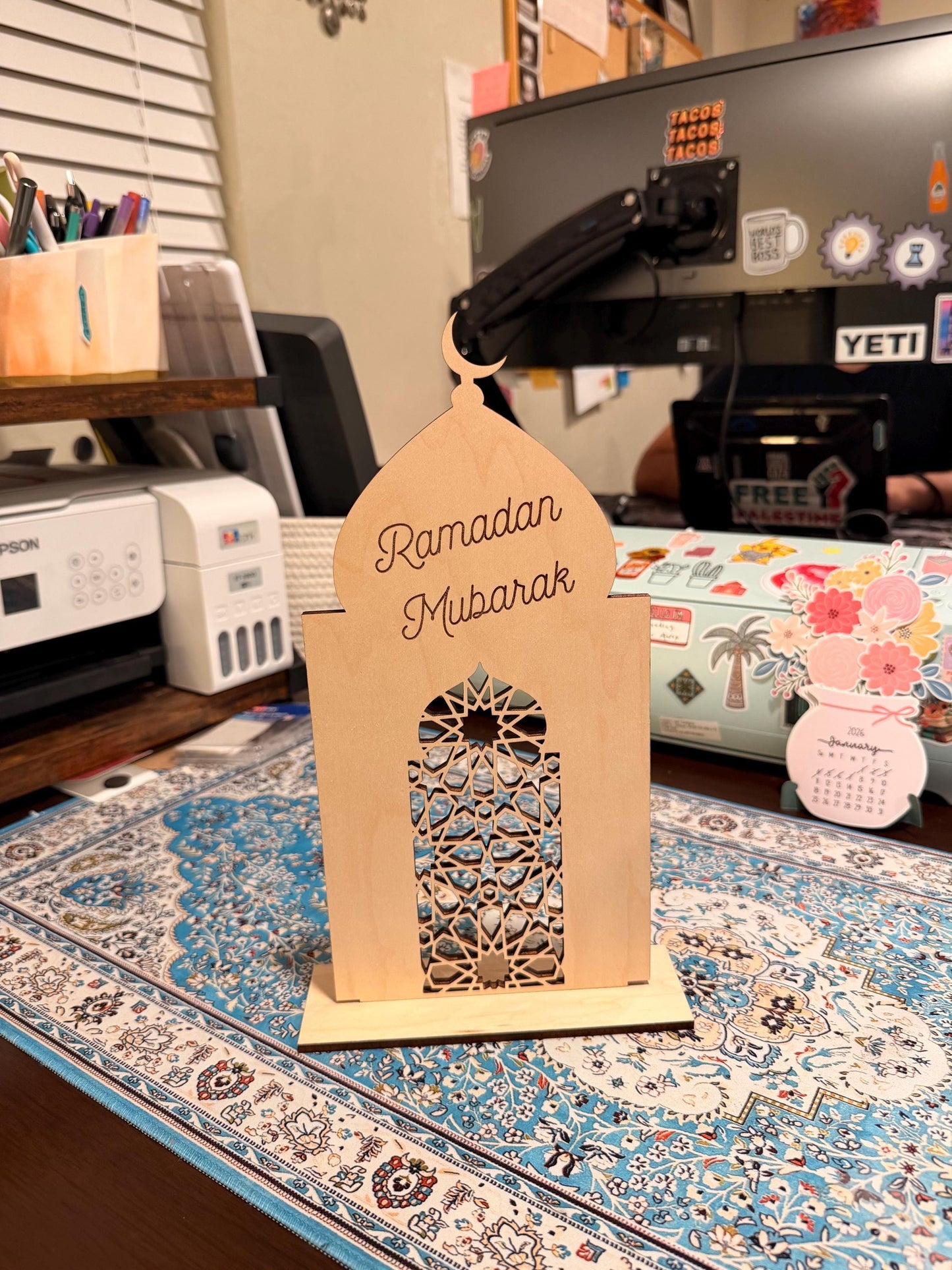 Ramadan Wooden Lantern Table Decor