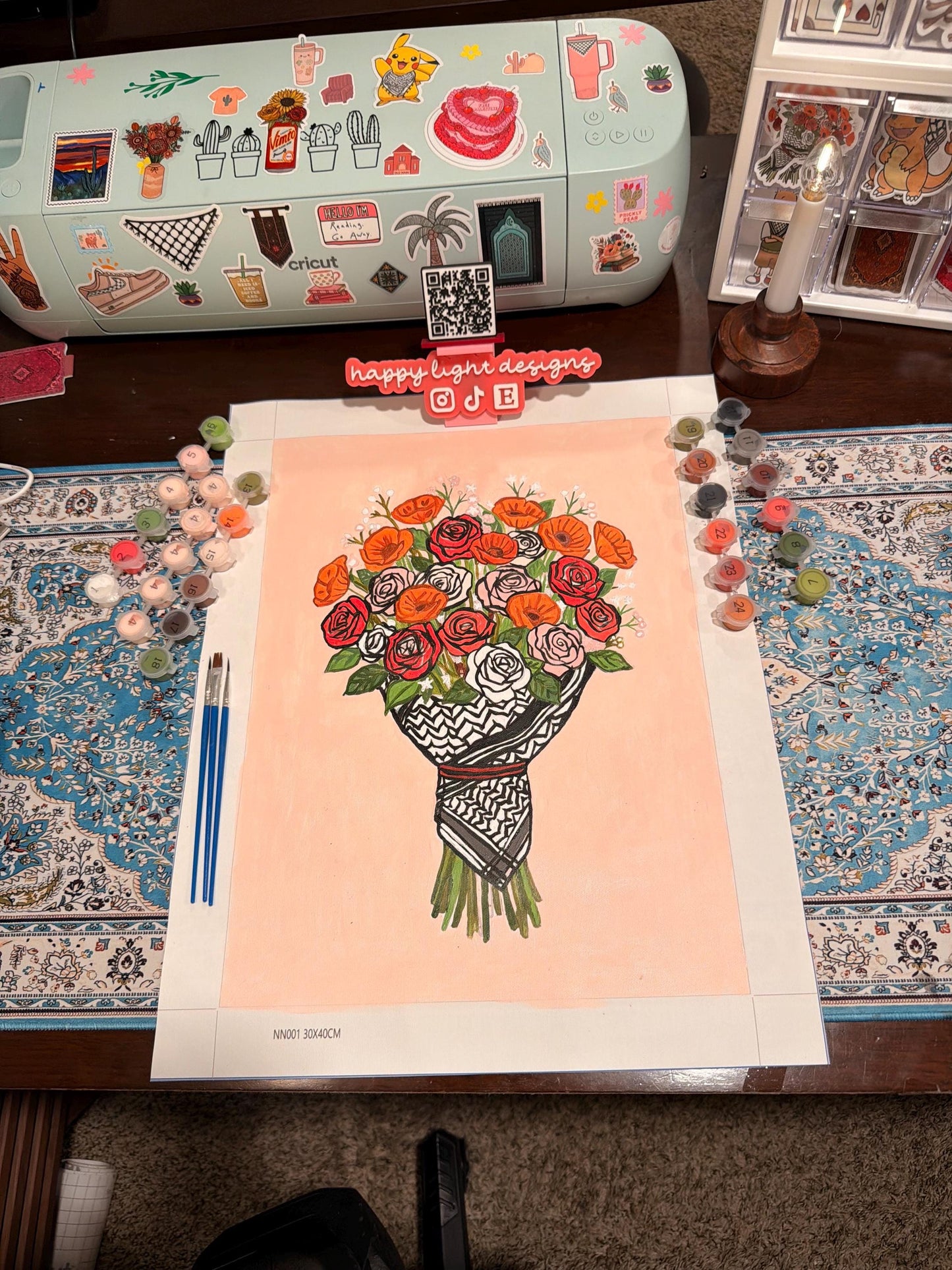 Keffiyeh Flower Bouquet: Paint by numbers set