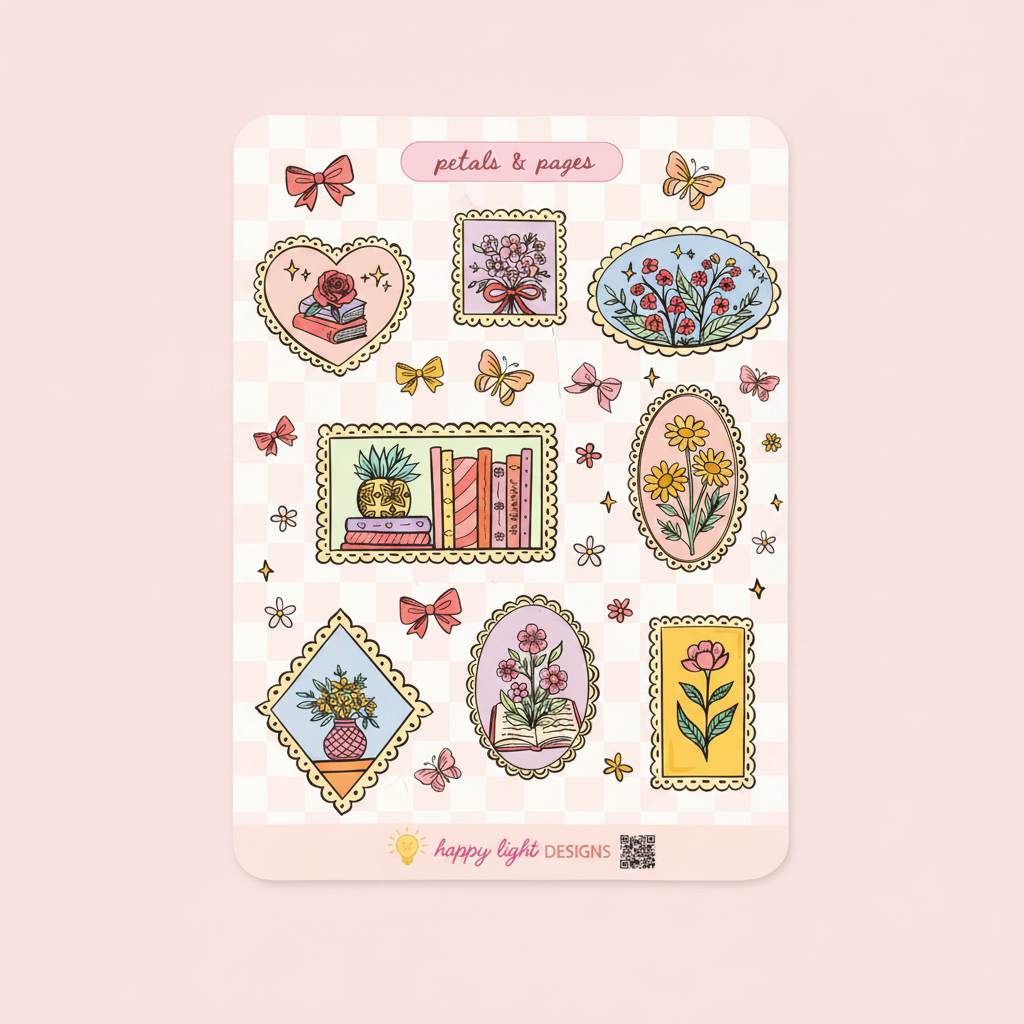 Petals & Pages Sticker Sheet - Enhanced